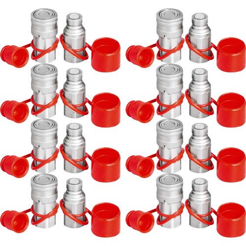8Pair 12 NPT Skid Steer Hydraulic Quick Connect Couplers Flat Face ZeroLeak ISO 16028 Certified For 1