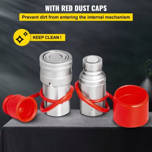 8Pair 12 NPT Skid Steer Hydraulic Quick Connect Couplers Flat Face ZeroLeak ISO 16028 Certified For 6