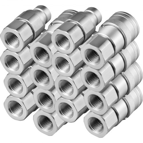 8Pair 12 NPT Skid Steer Hydraulic Quick Connect Couplers Flat Face ZeroLeak ISO 16028 Certified For 7