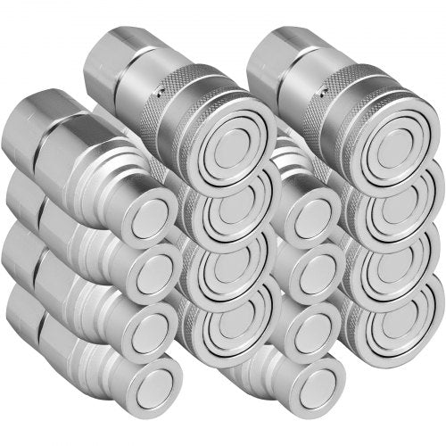 8Pair 12 NPT Skid Steer Hydraulic Quick Connect Couplers Flat Face ZeroLeak ISO 16028 Certified For 8