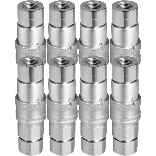 8Pair 12 NPT Skid Steer Hydraulic Quick Connect Couplers Flat Face ZeroLeak ISO 16028 Certified For 9