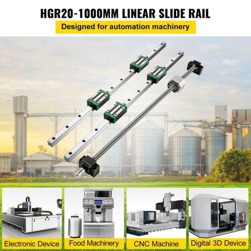 Precision Linear Guide Rail Set 2x HGR201000mm Rails RM1605 Ballscrew 4 Blocks  End Supports For CN 2