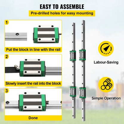 Precision Linear Guide Rail Set 2x HGR201000mm Rails RM1605 Ballscrew 4 Blocks  End Supports For CN 5