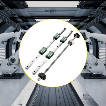 Precision Linear Guide Rail Set, 2x HGR20-1000mm Rails, RM1605 Ballscrew, 4 Blocks & End Supports for CNC Machines