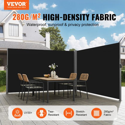 Retractable Awning Rugged Full Aluminum RustProof Patio Privacy Screen  Wind  Sun Shade For Courtya 2