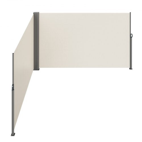 63x236 Inch Retractable Side Awning Beige UV30 Privacy Screen With Aluminum Frame  Patio Wind  Sun  9