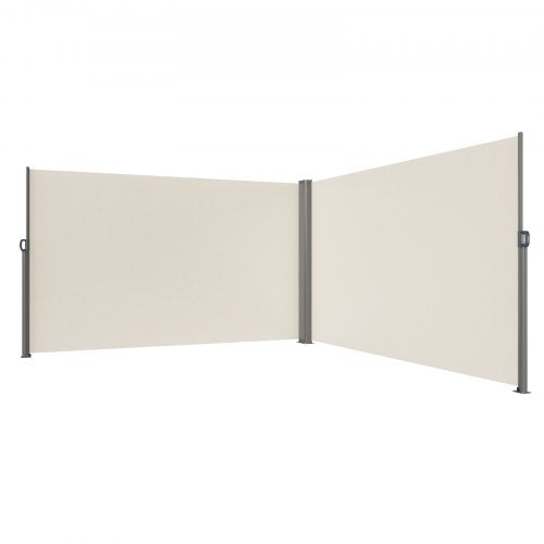 63x236 Inch Retractable Side Awning Beige UV30 Privacy Screen With Aluminum Frame  Patio Wind  Sun  8