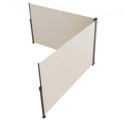 63x236 Inch Retractable Side Awning Beige UV30 Privacy Screen With Aluminum Frame  Patio Wind  Sun  10