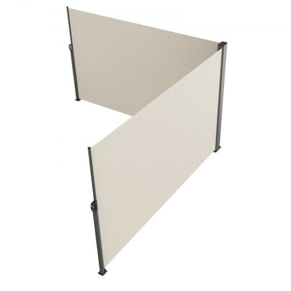 63x236 Inch Retractable Side Awning Beige UV30 Privacy Screen With Aluminum Frame  Patio Wind  Sun  10