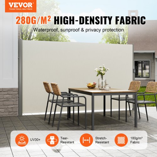 Retractable Side Awning Durable Full Aluminum Frame UVResistant Patio Sunshine Screen  Privacy Wind 2