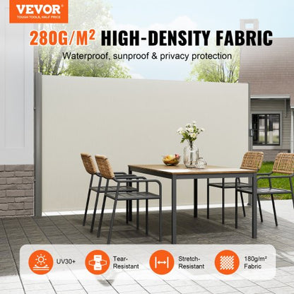 Retractable Side Awning Durable Full Aluminum Frame UVResistant Patio Sunshine Screen  Privacy Wind 2