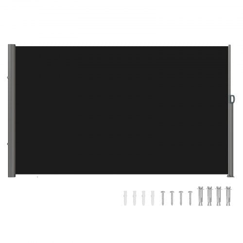 Retractable Side Awning Full Aluminum RustProof Outdoor Privacy Screen  Patio Wind Blocker With Sun 1