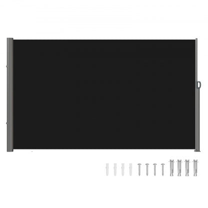 Retractable Side Awning Full Aluminum RustProof Outdoor Privacy Screen  Patio Wind Blocker With Sun 1