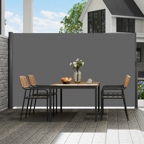 Retractable Side Awning, Full Aluminum Rust-Proof Privacy Screen & Wind Blocker for Outdoor Sun & Rain Protection