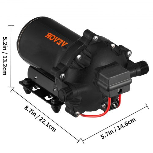 RV Water Pump 12V – 5.5 GPM 70PSI Automatic Diaphragm Pump with 25FT Coiled Hose, Marine Washdown Kit for Boats, Yachts