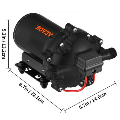 RV Water Pump 12V – 5.5 GPM 70PSI Automatic Diaphragm Pump with 25FT Coiled Hose, Marine Washdown Kit for Boats, Yachts
