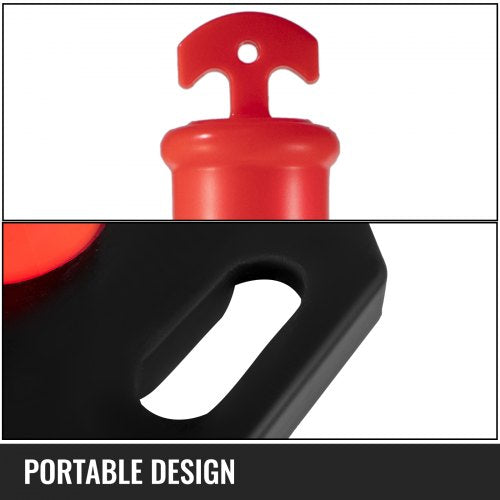 6Pack Traffic Delineator Posts 44 Inch Height PE Delineator Cones Post Kit With 10Inch Reflective B 5