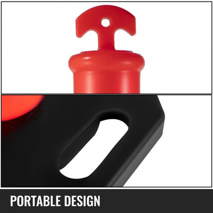 6Pack Traffic Delineator Posts 44 Inch Height PE Delineator Cones Post Kit With 10Inch Reflective B 5