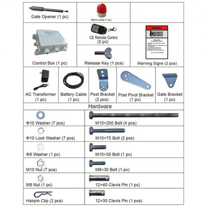 Single Swing Electric Gate Opener Kit, Speed 80W Motor, Push/Pull-to-Open, Remote Control, Gate for Farm, Garage
