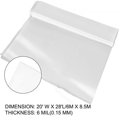 Greenhouse Polyethylene Film, Mil Clear Greenhouse Plastic UV Resistant with Superior Strength, Plant Warming Cover