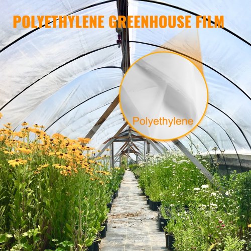 Clear Greenhouse Polyethylene Film Mil, Greenhouse Plastic Cover, UV Resistant Greenhouse Film with Superior Toughness