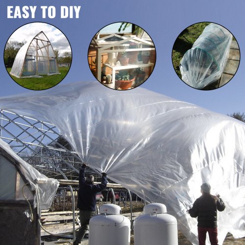 Greenhouse Polyethylene Film, Mil Clear UV Resistant Plastic for Gardening, Tear-Resistant Greenhouse Plastic Sheeting