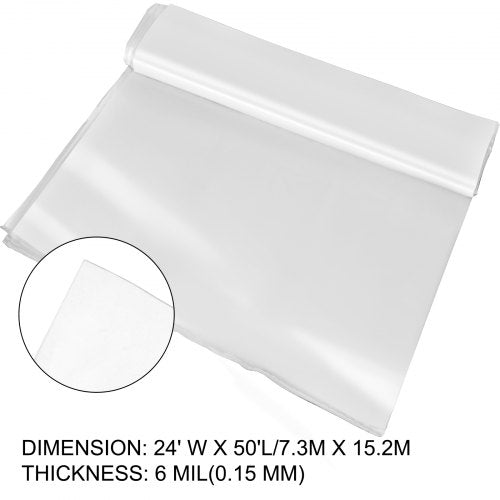 Greenhouse Polyethylene Film Mil, Clear Plastic Cover with UV Resistance, Tear-Proof Strength & Weather Protection