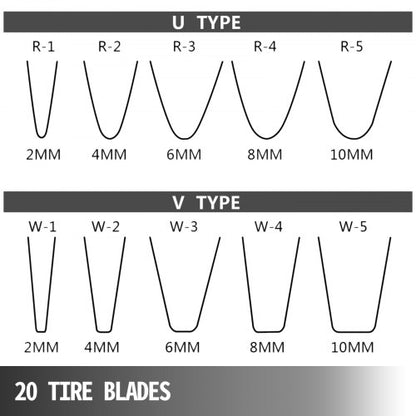 Truck Tire Grooving Iron for Trailer Tires, Durable Rubber Grooving Blades Groover Machine for Racing, Trucks