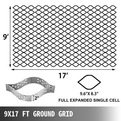 Ground Stabilization Grid, Durable HDPE Geo Grid with Thick Geo Cell Structure, LBS Strength for Gravel, Driveways