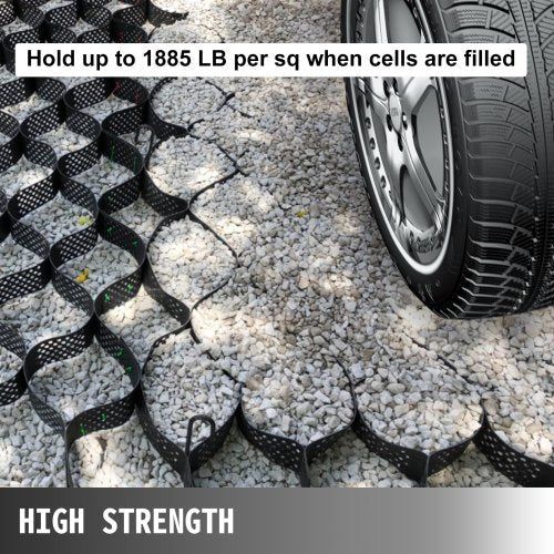 Ground Stabilization Grid, Durable HDPE Geo Grid with Thick Geo Cell Structure, LBS Strength for Gravel, Driveways