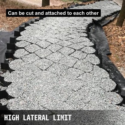 Ground Stabilization Grid, Durable HDPE Geo Grid with Thick Geo Cell Structure, LBS Strength for Gravel, Driveways