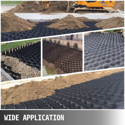 Ground Stabilization Grid, Durable HDPE Geo Grid with Thick Geo Cell Structure, LBS Strength for Gravel, Driveways