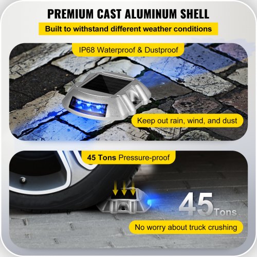 SolarPowered Dock Lights 16Pack HighLumen Blue LED Path Lights For Driveway Sidewalk Steps  Decks 4