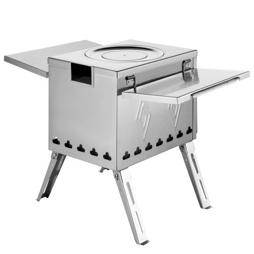 Portable Wood Stove for Camping, 95.7-Inch Stainless Steel Tent Stove with Folding Pipe