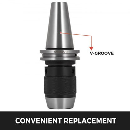 CAT40 Keyless Drill Chuck 1/2". High-Precision Integrated Collet Chuck for CNC Milling, Lathe & Engraving Machines
