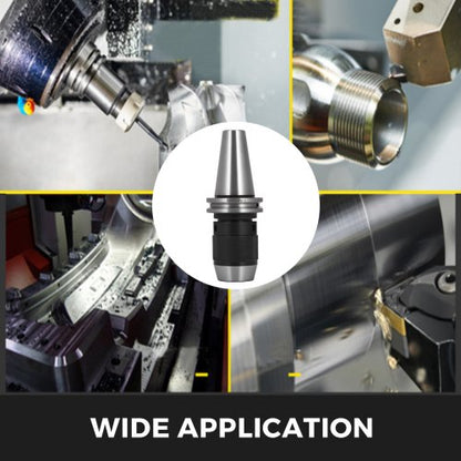 CAT40 Keyless Drill Chuck 1/2". High-Precision Integrated Collet Chuck for CNC Milling, Lathe & Engraving Machines