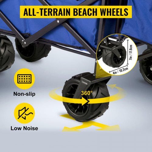 Extra Large Collapsible Garden Cart With Removable Canopy HeavyDuty Folding Wagon With 360 Wheels   5