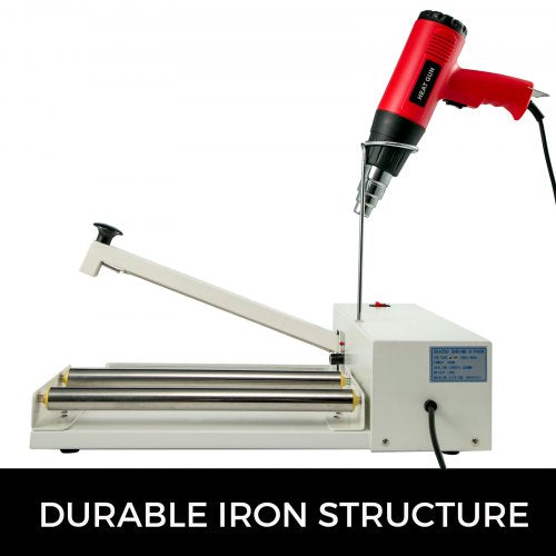 530W Shrink Wrap Machine, 18" I-Bar Sealer with Heat Gun & Silicone Roller – Ideal for PVC, POF Film
