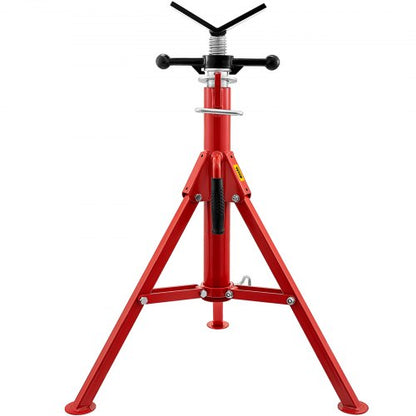 Heavy Duty V Head Pipe Stand, Adjustable Height, Pipe Jack Stands Load, Portable Folding Carbon Steel Pipe Support