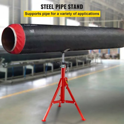 Heavy Duty V Head Pipe Stand Adjustable Height, Folding Portable Steel Jack Stands, Pipe Jack Stands 2500 LB