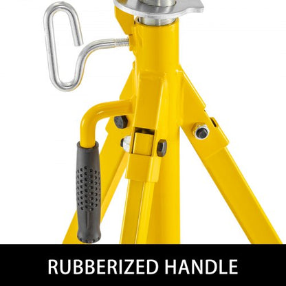 High Folding Pipe Stand with Roller Head, Adjustable Height 2500Lb Capacity Fold A Jack Stand for Trailer, Welding