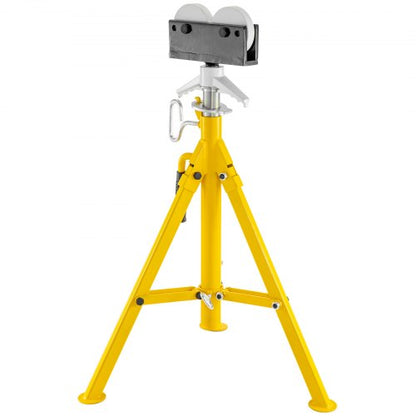High Folding Pipe Stand with Roller Head, Adjustable Height 2500Lb Capacity Fold A Jack Stand for Trailer, Welding