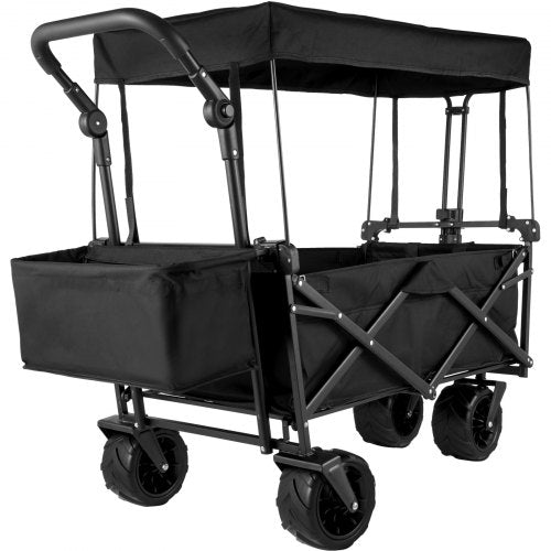 Folding Wagon Utility Cart XL Collapsible Garden Cart With Canopy  AllTerrain Wheels  Perfect For C 1