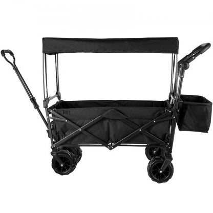 Folding Wagon Utility Cart XL Collapsible Garden Cart With Canopy  AllTerrain Wheels  Perfect For C 8