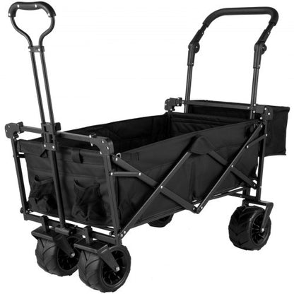 Folding Wagon Utility Cart XL Collapsible Garden Cart With Canopy  AllTerrain Wheels  Perfect For C 9