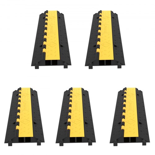 5 Pack Heavy Duty Rubber Cable Protector Ramp 2 Channel 66000 Lbs Load Capacity  Driveway Cord Cove 1