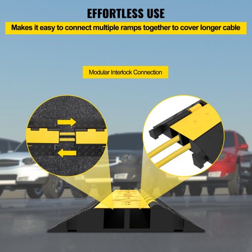 5 Pack Heavy Duty Rubber Cable Protector Ramp 2 Channel 66000 Lbs Load Capacity  Driveway Cord Cove 6