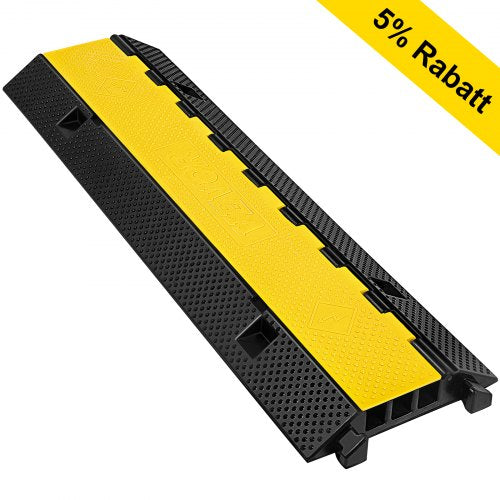 Heavy Duty Rubber Cable Protector Ramps 44000Lbs Load Capacity 3Channel Cord Cover Ramp For Drivewa 6