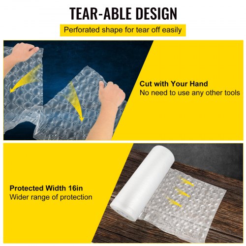 16 X 984ft Air Cushion Film Roll Heavy Duty Bubble Bags For Packaging  TearAble Waterproof Air Pill 4