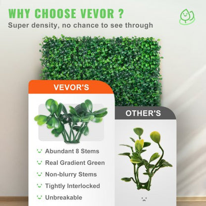 Boxwood Hedge Wall Panels Set, Artificial Grass Backdrop Wall Thick, UV Protected Privacy Fence Screen, Indoor Outdoor